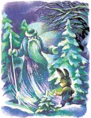 Мороз и заяц слушать онлайн русскую народную сказку